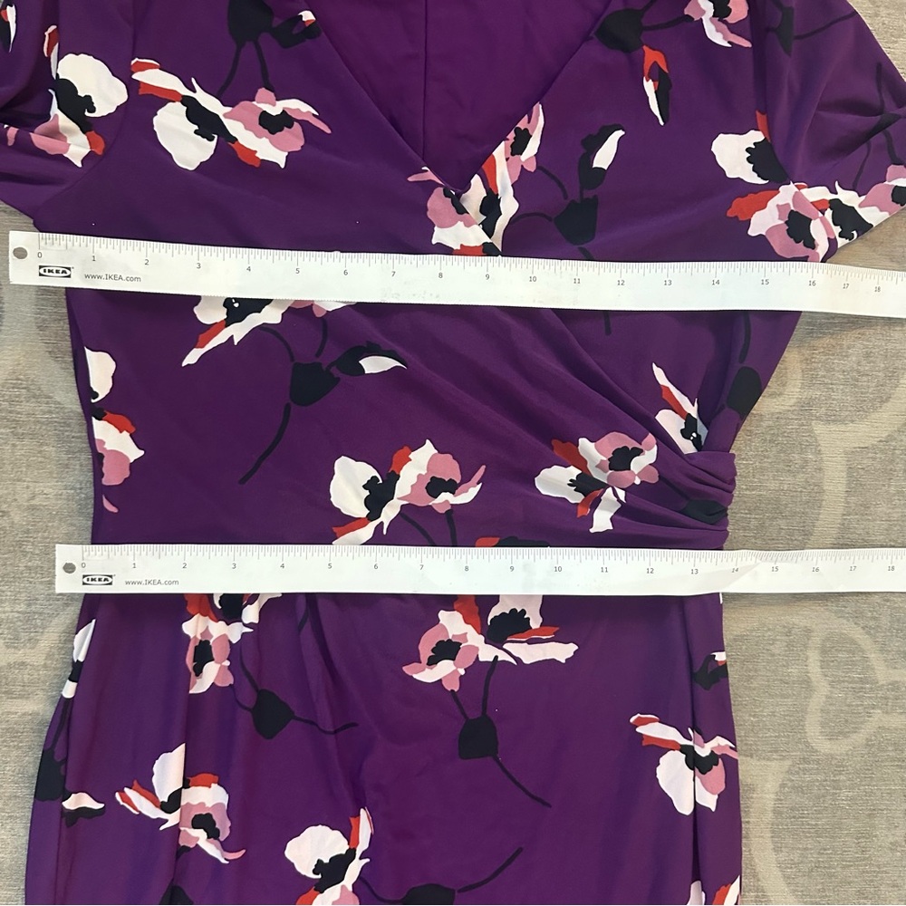 Lauren Ralph Lauren Purple Floral Long Sleeve Dress - Picture 8 of 9